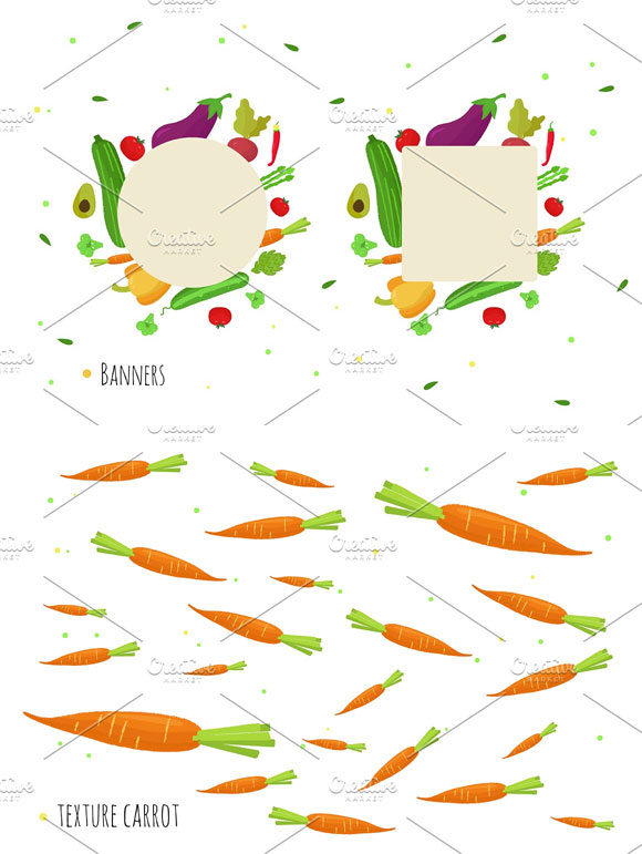 矢量素食蔬菜包装背景图案下载2