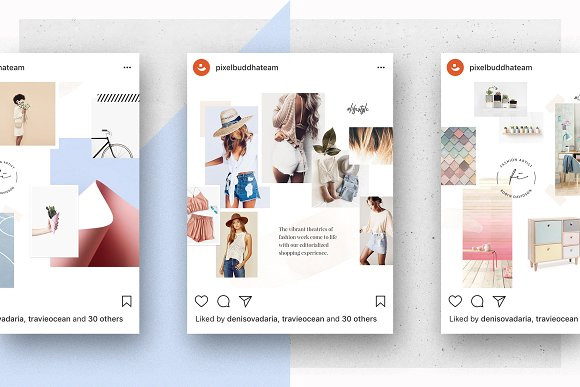 电商广告时尚图文排版Instagram模板PSD格式5