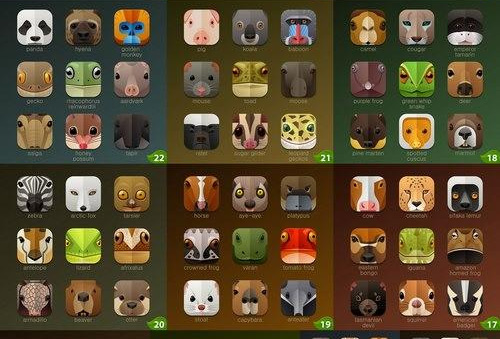 可爱动物大全手机界面网页设计ICON图标3