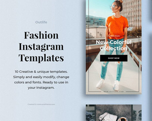 时尚Instagram模板文字照片图文排版