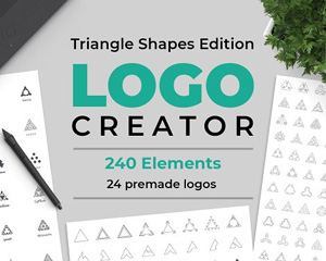 240枚简约线形三角形企业标识LOGO设计素材