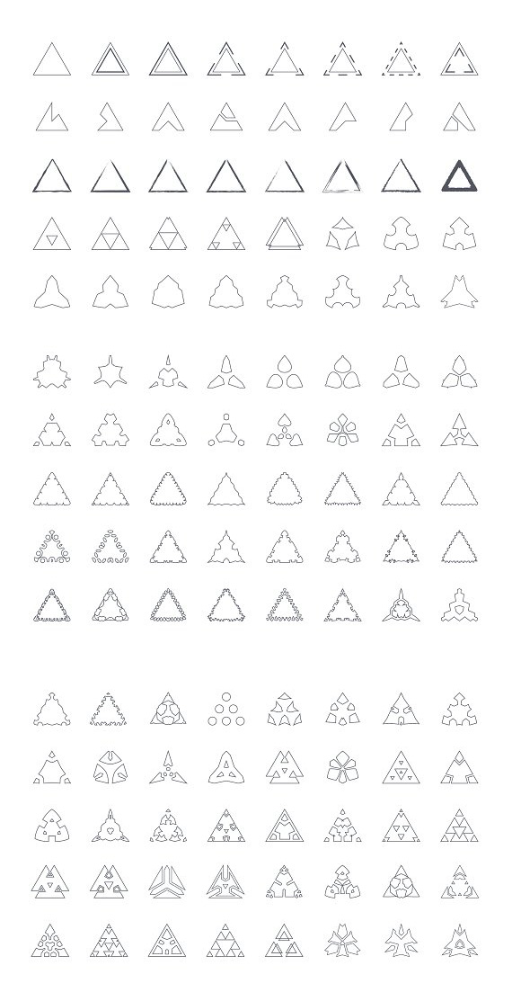240枚简约线形三角形企业标识LOGO设计素材5