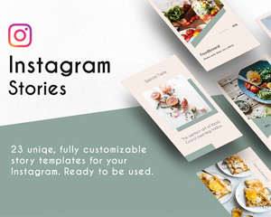 清新Instagram美食食物文字图文排版模板