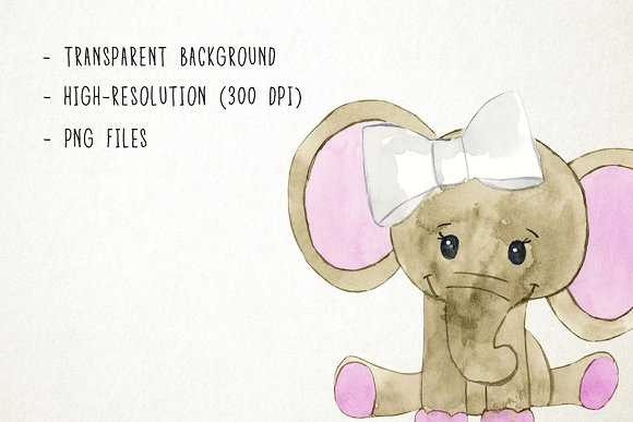 可爱手绘卡通鸭子小象毛毛虫儿童玩具PNG素材图片3