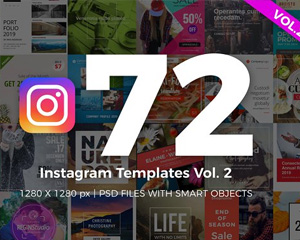 72款Instagram网页广告设计横幅文字排版