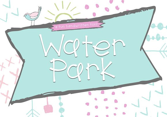 Water Park可爱手写卡通英文字体下载1