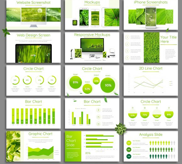 绿色清新简约环保绿化背景PPT模板下载15