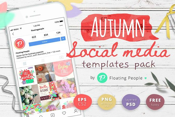 Autumn social media templates pack 28458351