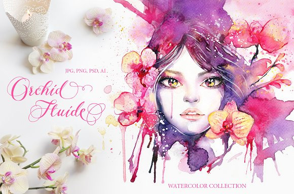 Orchid Fluide Watercolor Collection 28496491
