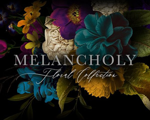 复古手绘花朵Melancholy Floral Collection 2906566