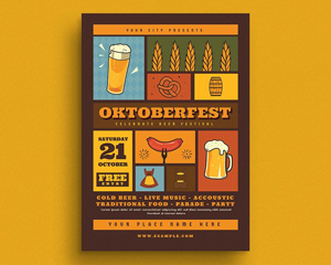 手绘可爱聚会烧烤烤肉啤酒派对宣传单海报模板