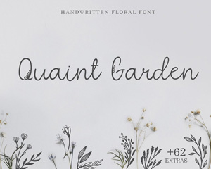 唯美手写Quaint Garden Floral英文字体