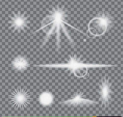 梦幻发光光束放射舞台灯光星光海报平面包装特效 EPS矢量设计素材1