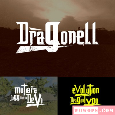 Dragonell时尚恐怖氛围毁坏破坏游戏电影海报英文字体 PS字体素材1