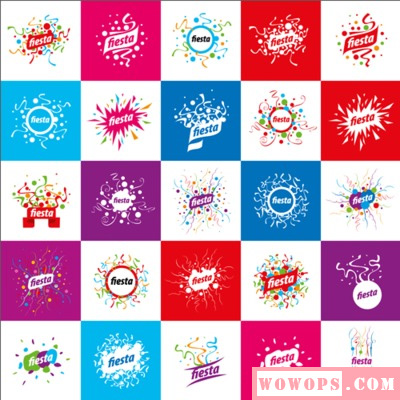 庆典聚会节日party宣传单矢量标志logo背景图案 EPS矢量设计素材1