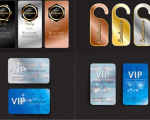 时尚高端质感金色会所卖场VIP卡片吊牌促销背景模板 EPS矢量素材
