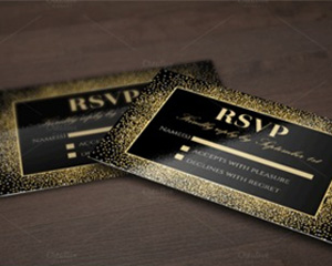 金色闪耀婚礼邀请函VIP会员卡片贺卡封面包装名片模板PSD+AI素材