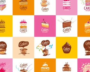 可爱卡通小清新手绘食物厨师面包蛋糕LOGO标志图案 EPS矢量素材