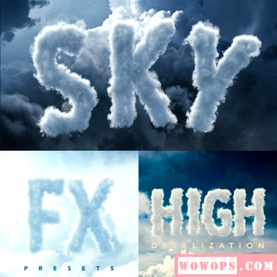 高清天空云朵字母数字海报杂志影视广告后期合成设计 PNG免抠素材1