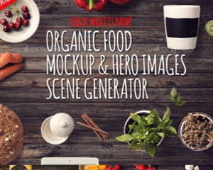 高清蔬菜食材水果面包谷物食物有机食品海报模型PS样机Mockup