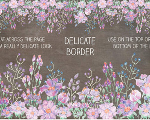 紫色粉红森系手绘水彩垂钓花卉花环边框卡片请帖贺卡 PNG免抠素材