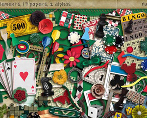 欧式复古扑克牌骰子画框夹子相册画册美化PNG剪贴画免抠设计素材