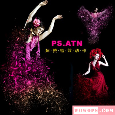 PS预置ATN动作 飞散消失高端后期特效修图photoshop创意设计素材1