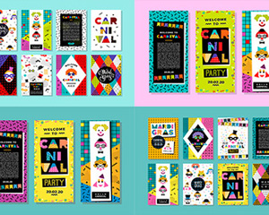 彩色创意几何线条抽象节日庆祝嘉年华广告活动海报EPS矢量素材