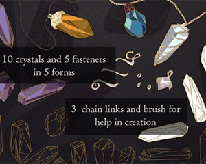 唯美晶体钻石矿石宝石矿物珠宝项链卡片海报背景PNG免抠设计素材