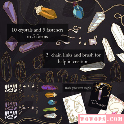 唯美晶体钻石矿石宝石矿物珠宝项链卡片海报背景PNG免抠设计素材1