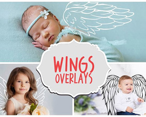PNG免扣手绘小天使翅膀儿童照片摄影后期增效装饰图片设计ps素材