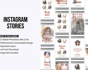 nstagram Stories竖版图文海报PSD模板