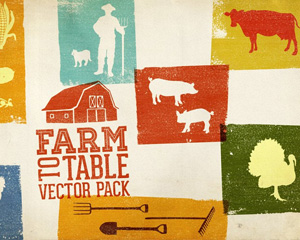 农场动物家禽猪羊剪影表矢量设计元素合集素材包